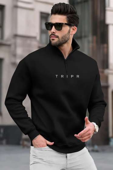 Full Sleeve Printed, Solid Men Sweatshirt