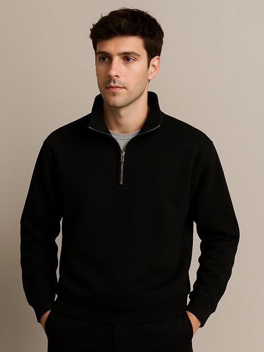 Men High Neck Long Sleeves Sweatshirt